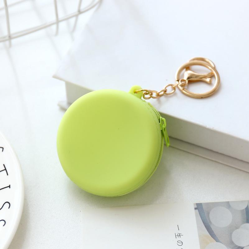 Silicone Coin Purse Keychain - Light Green Peach - view 4