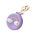Silicone Coin Purse Keychain - Lilac Rainbow and Clouds