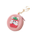 Silicone Coin Purse Keychain - Pink Strawberry Rabbit