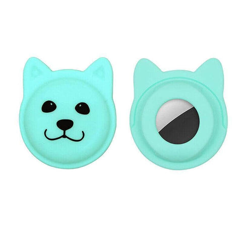 Silicone Dog Face Protective Case for AirTag - Mint Green