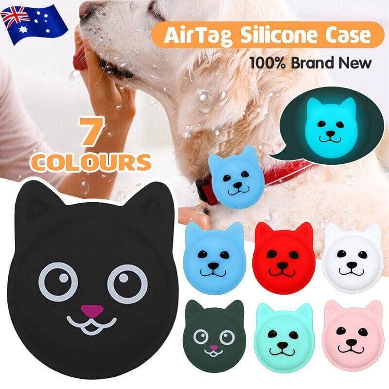 Silicone Dog Face Protective Case for AirTag - Red - view 2