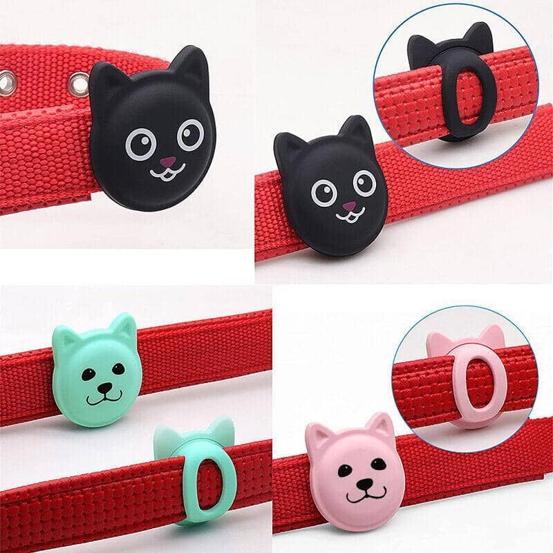 Silicone Dog Face Protective Case for AirTag - Red - view 4