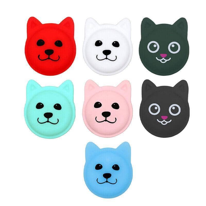 Silicone Dog Face Protective Case for AirTag - White - view 3