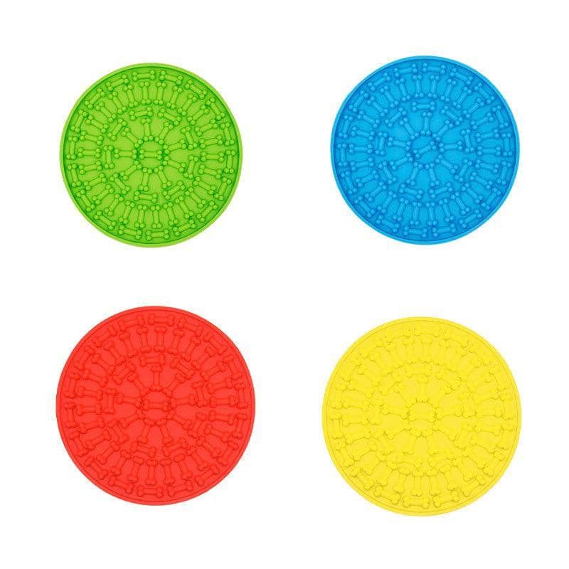 Silicone Dog Lick Mat for Bath Time with Suction - Red - view 3