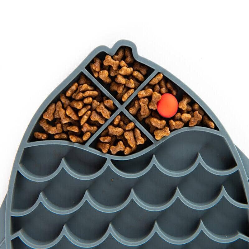 Silicone Dog Lick Pad for Bath Time - Blue Paw - view 4