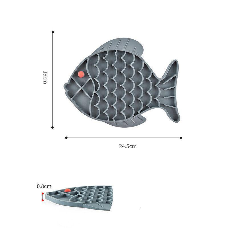 Silicone Dog Lick Pad for Bath Time - Green Fish - view 3