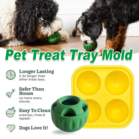 Silicone Dog Slow Feeder Treat Mould and Chew Ball Set, Non-Toxic