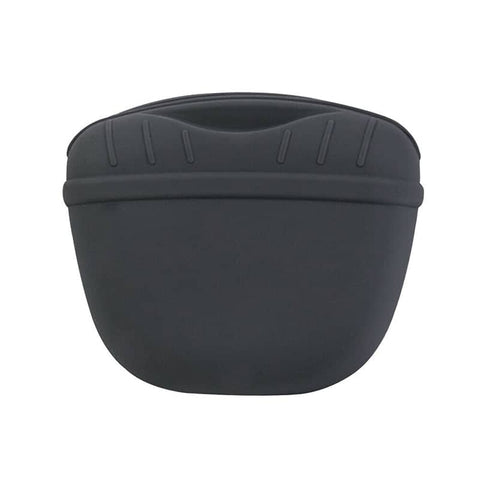 Silicone Dog Training Treat Pouch with Belt Clip - Black