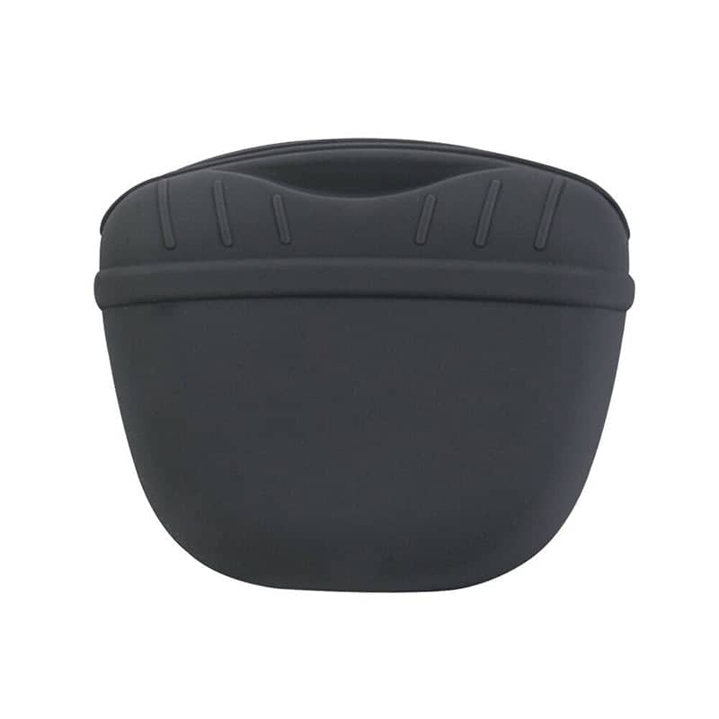 Silicone Dog Training Treat Pouch with Belt Clip - Black