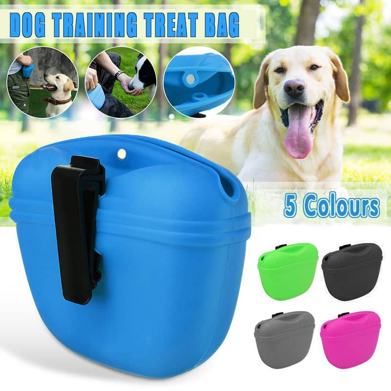 Silicone Dog Training Treat Pouch with Belt Clip - Grey - view 2