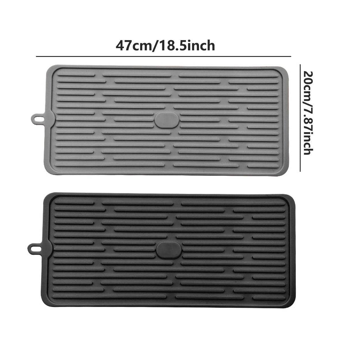 Silicone Drainage Mat, Non-Slip Dish Drying Pad - Grey - view 4