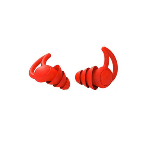 Silicone Ear Plugs for Sleeping, Rhino Horn Style - Red