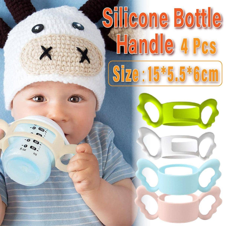 Silicone Easy Grip Bottle Handles for Wide-Neck Bottles, Pack of 4