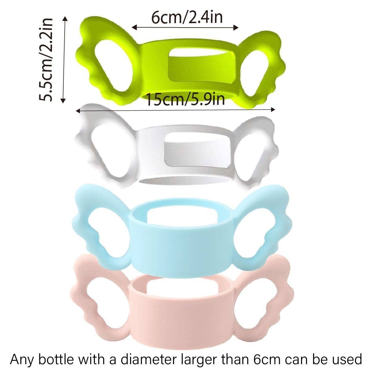 Silicone Easy Grip Bottle Handles for Wide-Neck Bottles, Pack of 4 - view 3