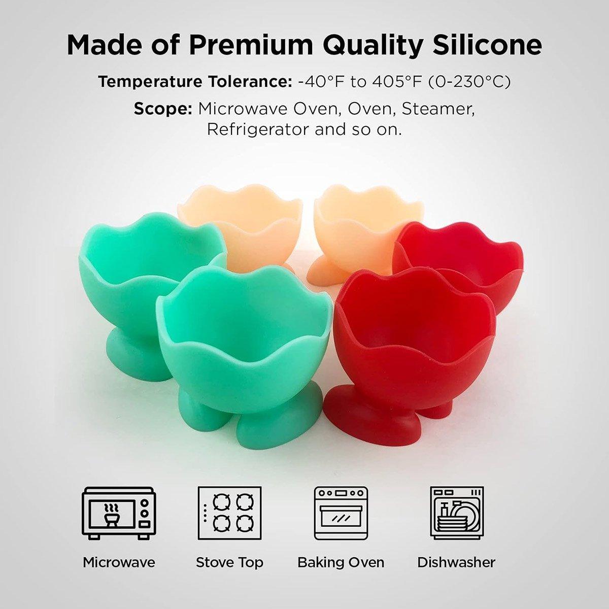 Silicone Egg Cups, Set of 7 - Assorted Colours - view 5