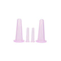 Silicone Facial Cupping Set, Squeeze and Slide Suction Massage Cups - Set of 4, Pink