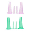 Silicone Facial Cupping Set, Squeeze and Slide Suction Massage Cups - Set of 4, Pink - view 3