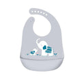 Silicone Feeding Bib with Food Catcher Pocket, Waterproof - Elephant