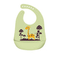 Silicone Feeding Bib with Food Catcher Pocket, Waterproof - Giraffe