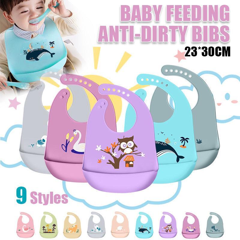 Silicone Feeding Bib with Food Catcher Pocket, Waterproof - Owl - view 2