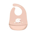 Silicone Feeding Bib with Food Catcher Pocket, Waterproof - Sheep