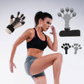 Silicone Finger Strength Exerciser with Wrist Strap - Black, Five Finger Rings, 21 lb - view 4