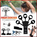 Silicone Finger Strength Exerciser with Wrist Strap - Grey, Five Finger Rings, 11 lb - view 2
