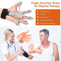 Silicone Finger Strength Exerciser with Wrist Strap - Grey, Five Finger Rings, 11 lb - view 5