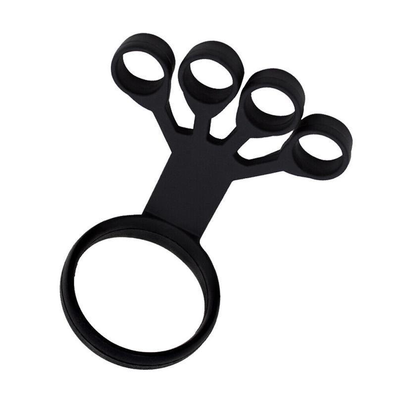 Silicone Four Finger Loop Strength Exerciser - Black, Large Strength