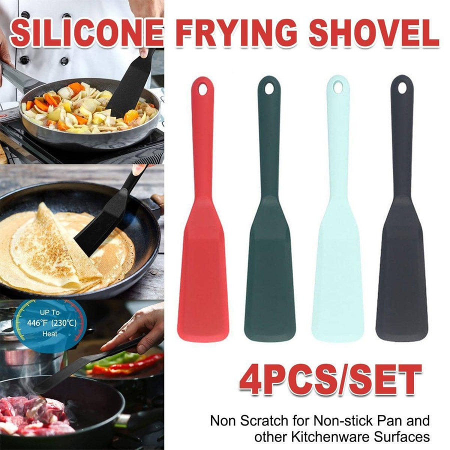 Silicone Frying Spatula Set, Non-Stick Safe, Pack of 4