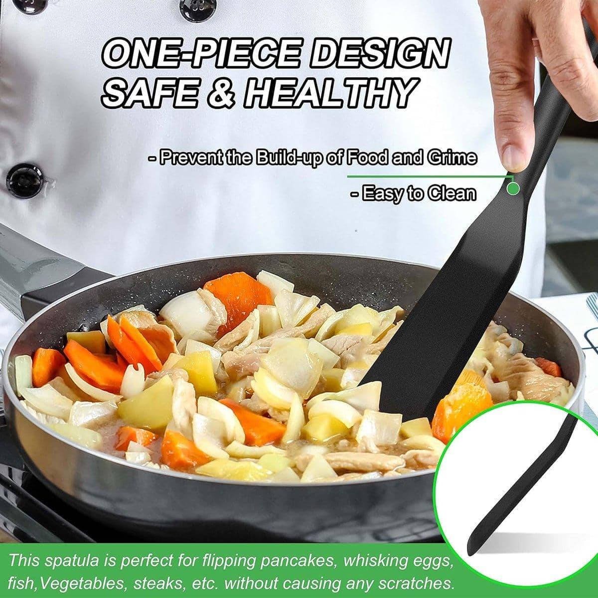 Silicone Frying Spatula Set, Non-Stick Safe, Pack of 4 - view 4