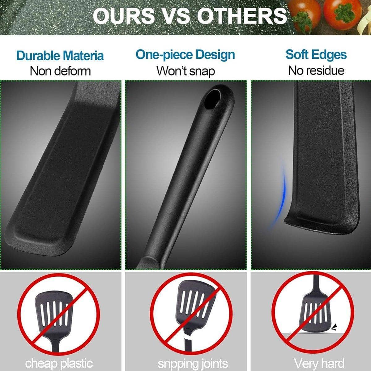 Silicone Frying Spatula Set, Non-Stick Safe, Pack of 4 - view 5