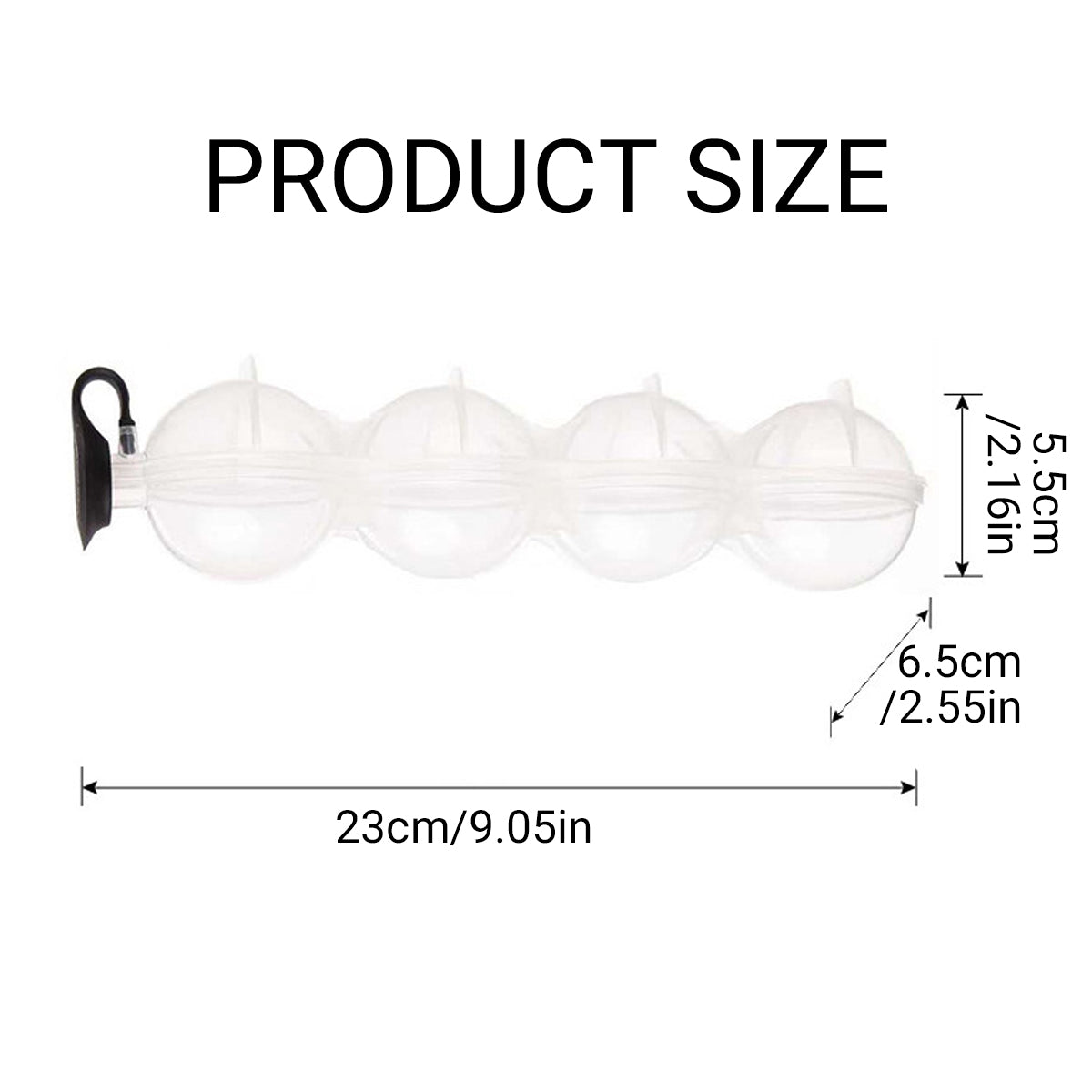 Silicone Ice Ball Maker Mould Trays, Set of 2 - 4 Large Spheres, 5.5 cm Each - view 3