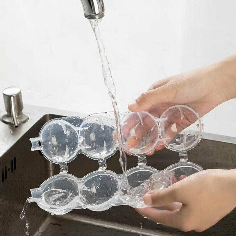 Silicone Ice Ball Maker Mould Trays, Set of 2 - 4 Large Spheres, 5.5 cm Each - view 4