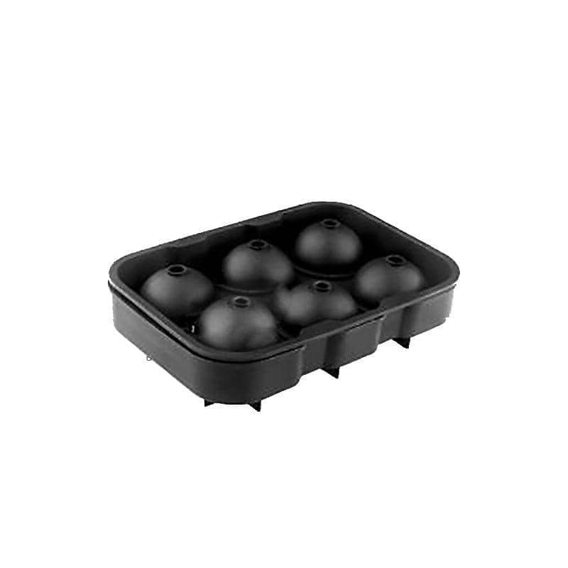 Silicone Ice Ball Maker Tray - Circular 6 Grid, Black