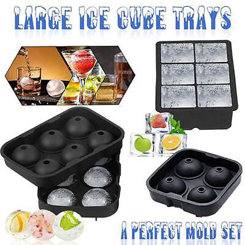 Silicone Ice Ball Maker Tray - Circular 6 Grid, Black - view 2