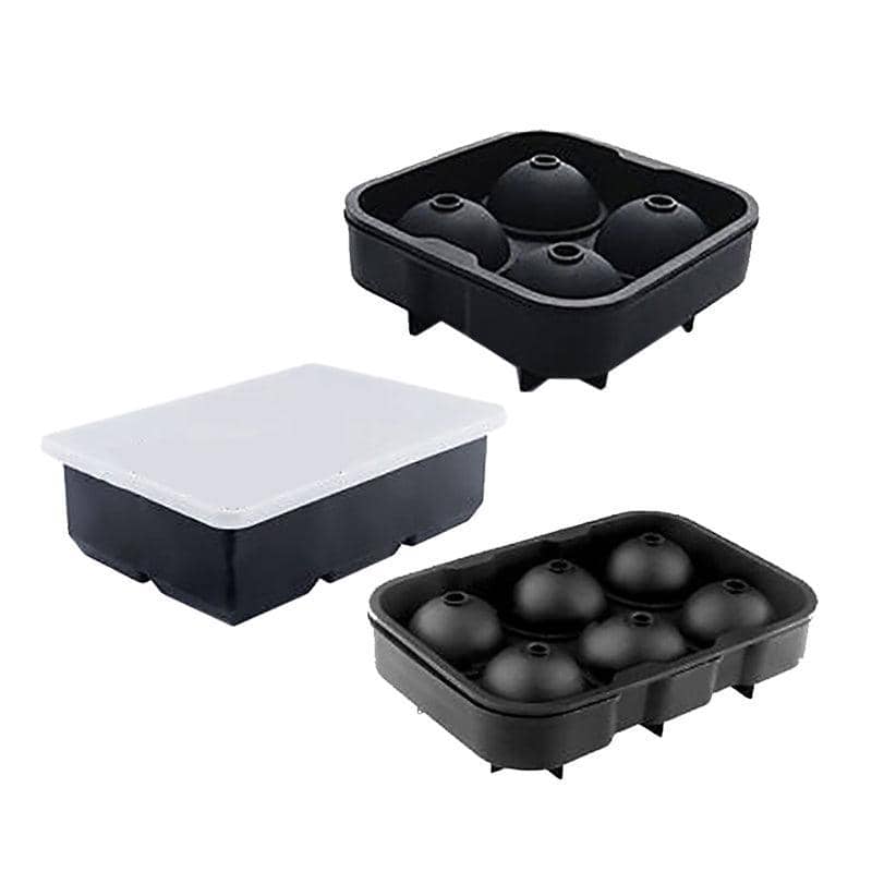 Silicone Ice Ball Maker Tray - Circular 6 Grid, Black - view 3