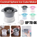 Silicone Ice Ball Moulds for Whisky and Cocktails, Pack of 4 - 4 Colours: Grey, Pink, Blue and Mint Green - view 2