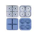 Silicone Ice Cube and Ice Ball Maker Tray Set of 2 - Blue