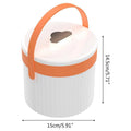 Silicone Ice Cube Mould Tray with Storage Bucket and Lid, Orange and White - view 3