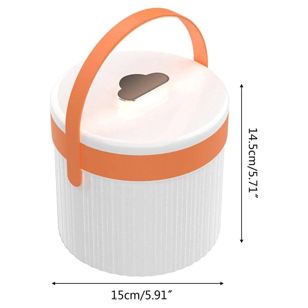 Silicone Ice Cube Mould Tray with Storage Bucket and Lid, Orange and White - view 3