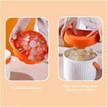 Silicone Ice Cube Mould Tray with Storage Bucket and Lid, Orange and White - view 4