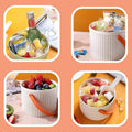 Silicone Ice Cube Mould Tray with Storage Bucket and Lid, Orange and White - view 5