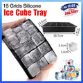 Silicone Ice Cube Tray with 15 Compartments, 3.2 cm Cubes