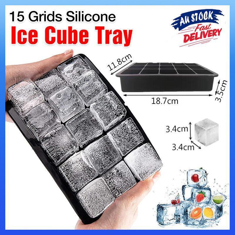Silicone Ice Cube Tray with 15 Compartments, 3.2 cm Cubes