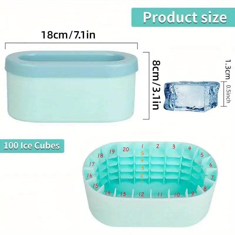 Silicone Ice Cube Tray with Lid, Makes up to 100 Mini Ice Cubes - view 3