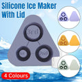 Silicone Ice Cube Tray with Lid for Stanley Cups - Grey, Makes 3 Large Hollow Ice Cubes - view 2