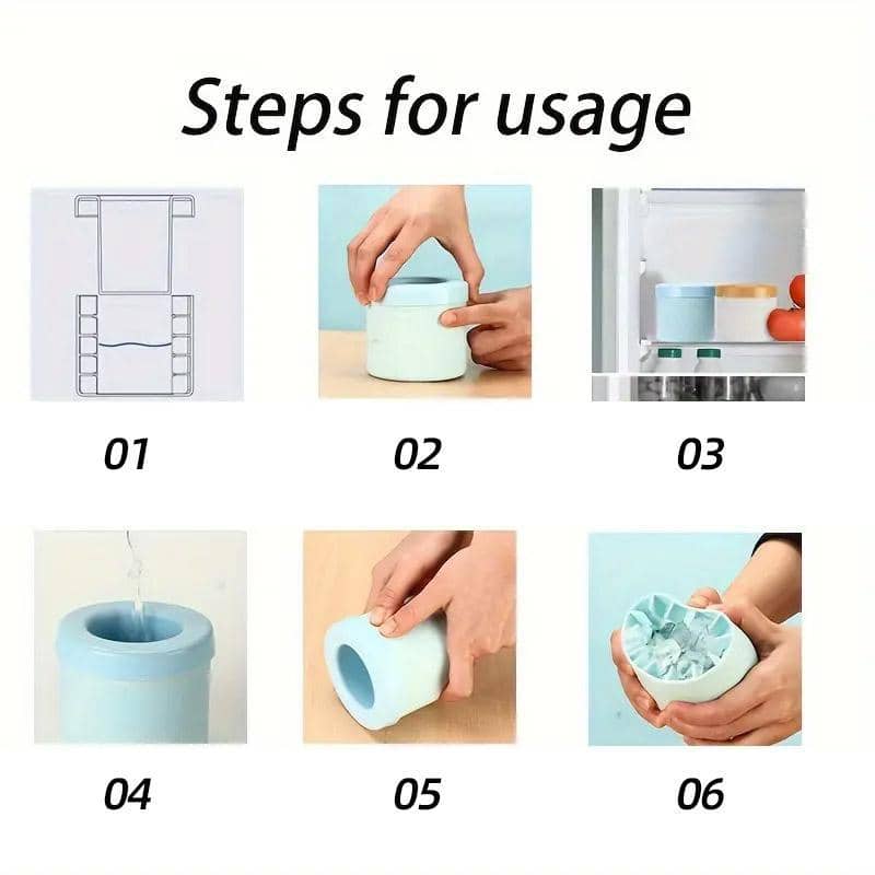 Silicone Ice Cube Tray Mould Ice Bucket, Easy Release - Yellow - view 5