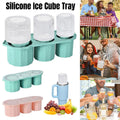 Silicone Ice Mould with Lid, 3 Large Ice Cavities - Green - view 2