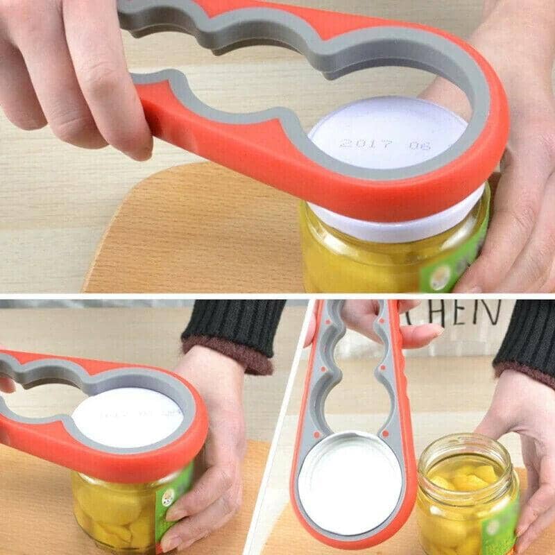 Silicone Jar Opener and Bottle Opener, Easy Grip - Red - view 5